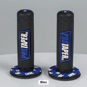 poignées de guidon pro taper bleu moto, cross, scooter