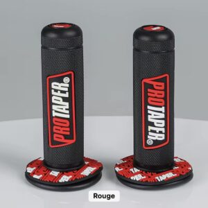 poignées de guidon pro taper rouge moto, cross, scooter