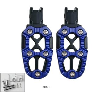 repose pieds moto universel bleu