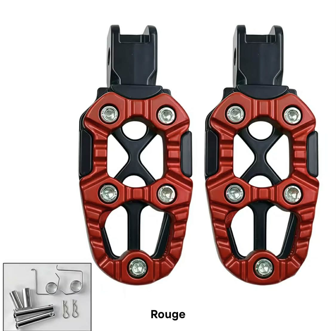 repose pieds moto universel rouge