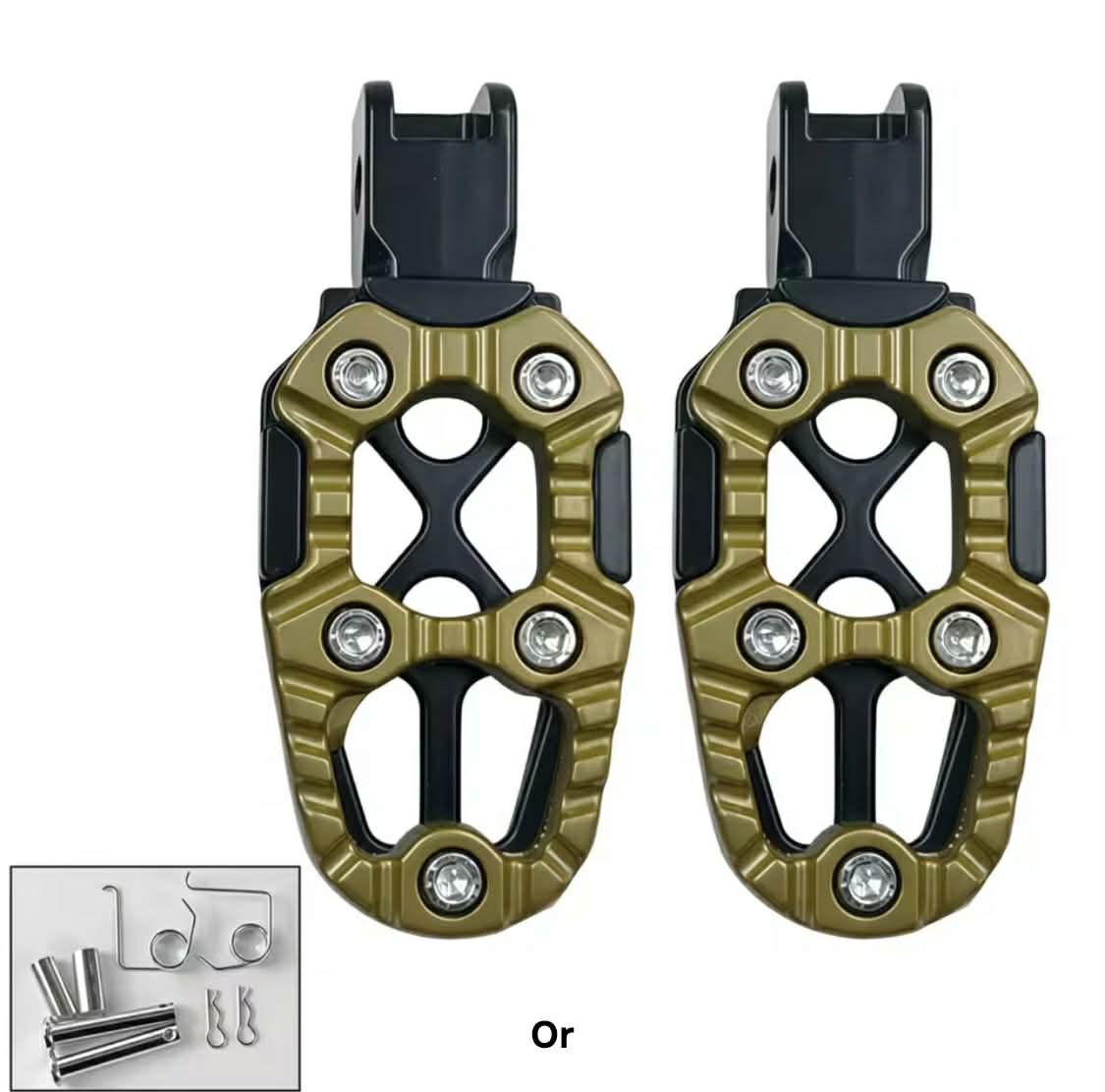 repose pieds moto universel or