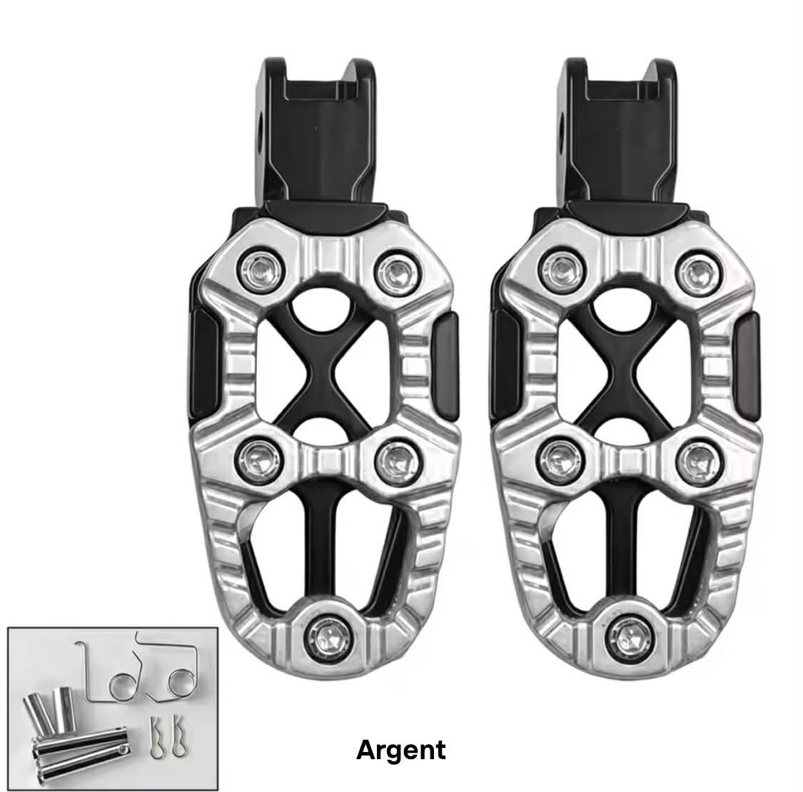 repose pieds moto universel blanc