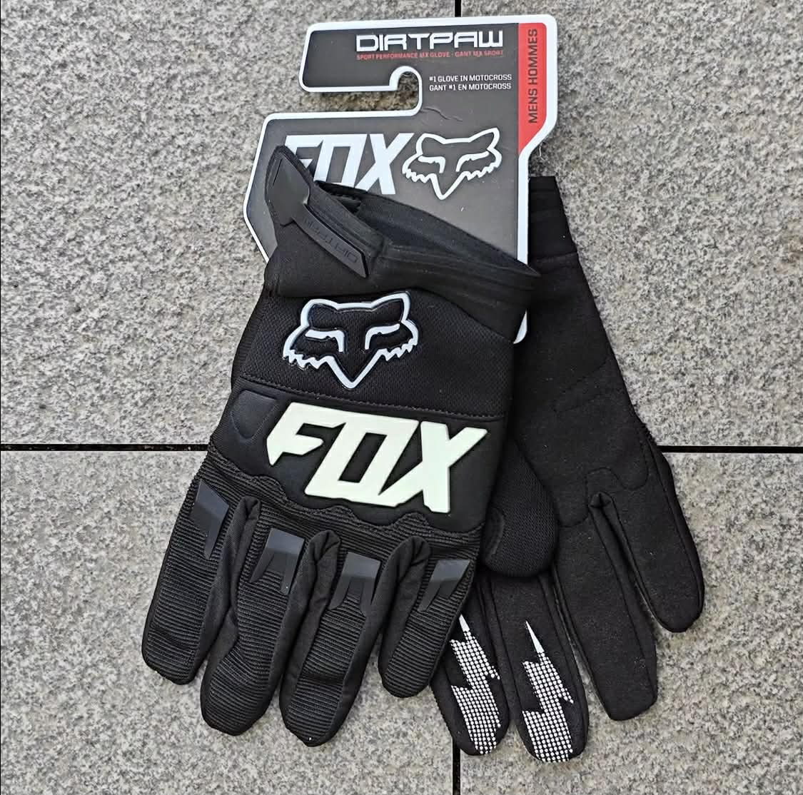 Gants cross Fox Racing Dirtpaw noir et blanc
